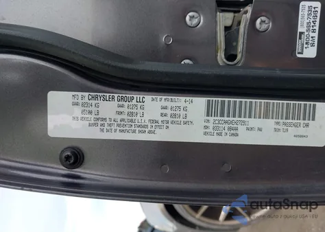 2014 Chrysler 300 from USA, damaged, VIN 2C3CCAAGXEH272911